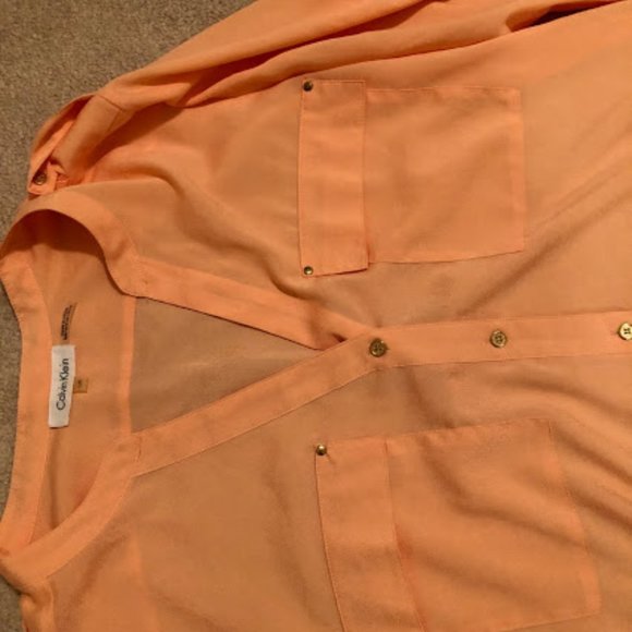 Calvin Klein Peach Blouse - Picture 5 of 8